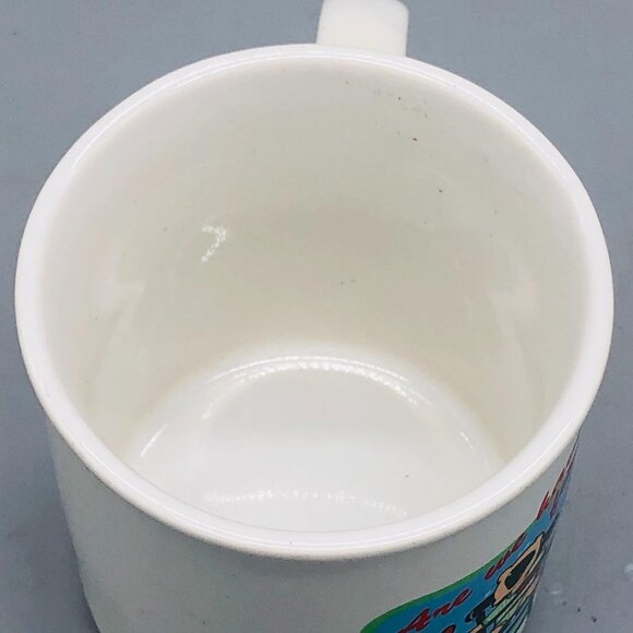 Are We Having Fun Yet Coffee Cup Multi Colored Length 3.5" glass humor READ - Picture 4 of 8